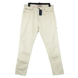 Tommy Hilfiger Relaxed Fit Tapered Leg Carpenter Jeans Off White Mens Size 40x30